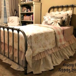 Twin Bedding Set Girls Ruffled Duvet Pillow Skirt Pink Floral Buffalo Check - thumbnail 2