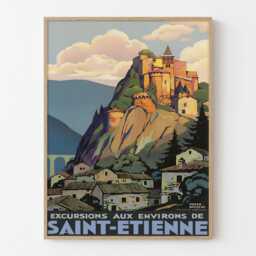 Saint-??tienne France Vintage Travel Poster Print, Retro French Tourism Wall Art Decor - thumbnail 1