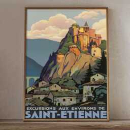 Saint-??tienne France Vintage Travel Poster Print, Retro French Tourism Wall Art Decor - thumbnail 2