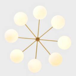 Handmade Brass Elise Chandelier, Mid Century Modern Ceiling Light, Custom Length - thumbnail 3
