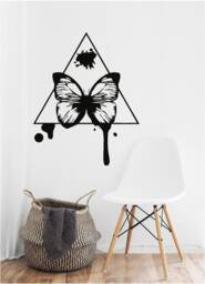 Triangle Butterfly Vinyl Wall Art, Decal, Sticker, Transfer, Mural, Removable, Decor, Interior, Exterior, Peel & Stick, - 0755 - thumbnail 1