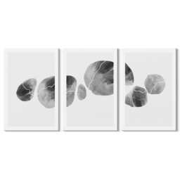 Set Of 3 Canvas Prints - Paint Stains Minimalist Painting, Creamy Wall Art Canvas, Artwork Hanging Piece - thumbnail 1