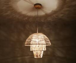 Handwoven Rattan Pendant Light, Jellyfish Lampshade, Bohemian Lighting - thumbnail 1