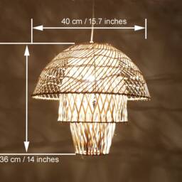 Handwoven Rattan Pendant Light, Jellyfish Lampshade, Bohemian Lighting - thumbnail 2