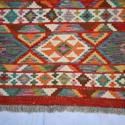 8'6x11'4 Ft Flatweave Afghan Area Rug, Tribal Handmade Kilim Rugs, Bedroom, Kitchen Multicolor Oriental Turkmen Natural Veg Dyes Carpet - thumbnail 4