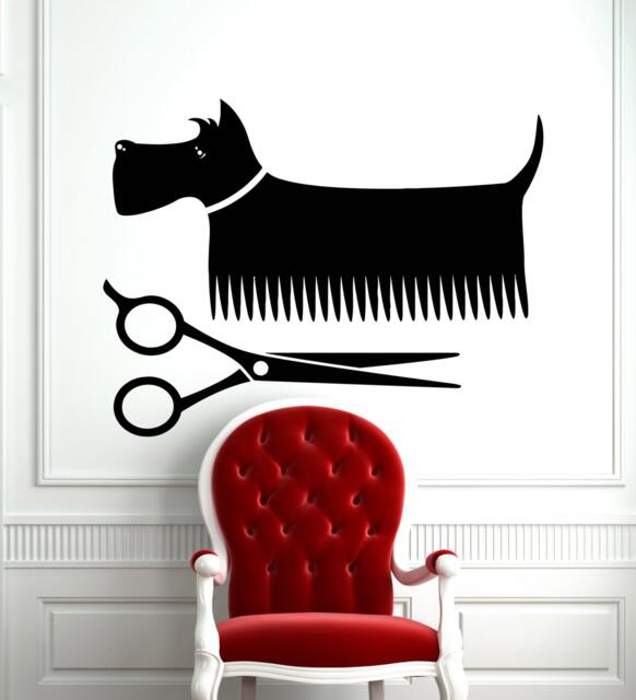 Wall Vinyl Decal Dog's & Cat's Grooming Store For Pets Cute Abstract Modern Home Decor - #1139Dz - image 1