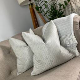 Herringbone Cushion Pillow Cover - Grey Designer Fabric, Handmade Geometric Rustic Home Decor, Sofa Bed - thumbnail 3