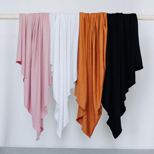 Bamboo Baby Swaddle Blanket Stretchy Knit, Blush Mauve, Rust, Ivory, Black - image 1