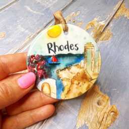 Rhodes Greece Little Landmarks Ceramic Hanging Decoration Christmas - thumbnail 4