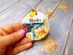 Rhodes Greece Little Landmarks Ceramic Hanging Decoration Christmas - thumbnail 1