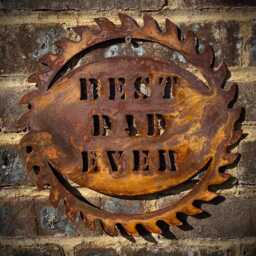 Exterior Rustic Best Dad Ever Father Present Garden Wall Art Shed Sign Hanging Metal Gift - thumbnail 3