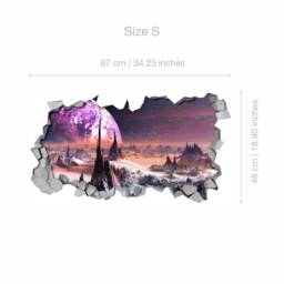 Alien Planet 3D Wall Decor - Broken Decal Sticker 3D Wall Decals Printed Art Sku Ap3Dw - thumbnail 3