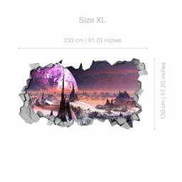 Alien Planet 3D Wall Decor - Broken Decal Sticker 3D Wall Decals Printed Art Sku Ap3Dw - thumbnail 4