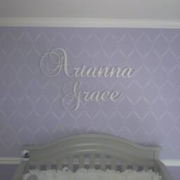 Wooden Wall Letters Nursery Name Decor Signs Hanging Kids Room Large Script Art Glittered - thumbnail 4
