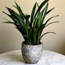 Handpainted Blue & White Ceramic Flower Pot, Indoor Planter - thumbnail 3