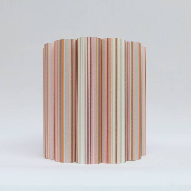 Handmade Pink Stripes Drum Lampshade Fabric & Acrylic, Custom Home Decor - image 1