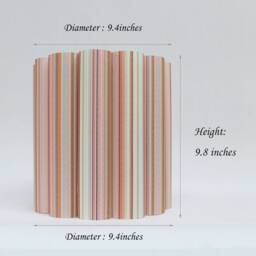 Handmade Pink Stripes Drum Lampshade Fabric & Acrylic, Custom Home Decor - thumbnail 2