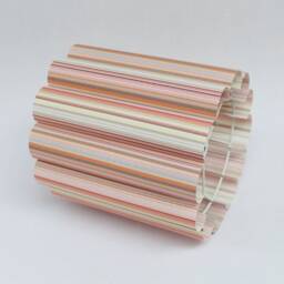Handmade Pink Stripes Drum Lampshade Fabric & Acrylic, Custom Home Decor - thumbnail 3