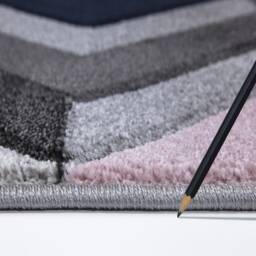 New Blush Pink Navy Silver Grey Rugs Small Large Mats Modern Contemporary Design UK - thumbnail 4
