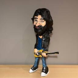 Jerry Garcia Figure, Handmade Figurine, Music, Paper Mache Sculpture - thumbnail 3