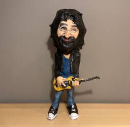 Jerry Garcia Figure, Handmade Figurine, Music, Paper Mache Sculpture - thumbnail 1