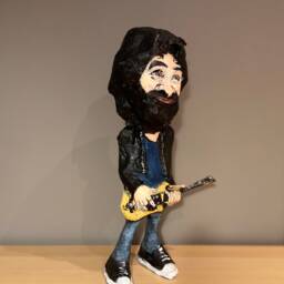 Jerry Garcia Figure, Handmade Figurine, Music, Paper Mache Sculpture - thumbnail 2