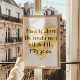 Home Is Where The Scrubs Come Off - Veterinary Prints, Vet Nurse Print, Gifts, Tech Med Gift - thumbnail 3