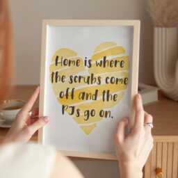 Home Is Where The Scrubs Come Off - Veterinary Prints, Vet Nurse Print, Gifts, Tech Med Gift - thumbnail 1