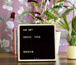 German Word Clock - Led Clock, Wood Electronic Desk Deutsch Uhr
