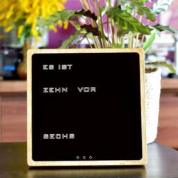 German Word Clock - Led Clock, Wood Electronic Desk Deutsch Uhr - thumbnail 2