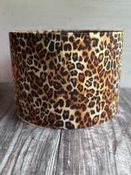 Leopard Print Velvet Lampshade Handmade Gold Lined Drum Shade - thumbnail 1