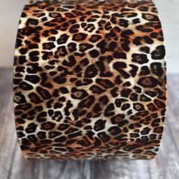 Leopard Print Velvet Lampshade Handmade Gold Lined Drum Shade - thumbnail 2
