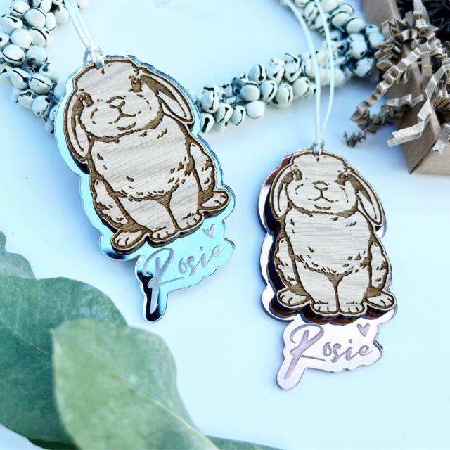 Bunny Ornament, Rabbit Lover Gift, Christmas Memorial Memorial - image 1
