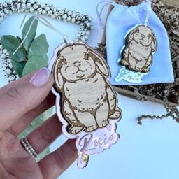 Bunny Ornament, Rabbit Lover Gift, Christmas Memorial Memorial - thumbnail 2