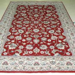 9'2'' X 6'' Handmade Hand-Knotted Indo Sarab Transitional Oriental Area Rug A94718 - thumbnail 2