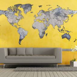 World Map Wall Sticker Abstract Decal Home Office Living Room Decor Of The Art Large - thumbnail 4
