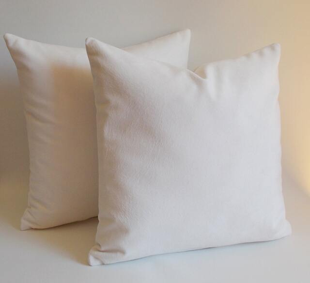 Set Of 2 White Velvet Pillow Covers Decorative Throw , All Sizes - image 1