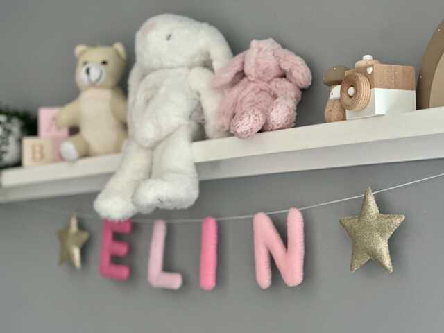 Name Bunting, Nursery Decor, Personalised Felt Name, Name Sign, Garland, Baby Gift - image 1