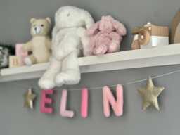 Name Bunting, Nursery Decor, Personalised Felt Name, Name Sign, Garland, Baby Gift - thumbnail 1