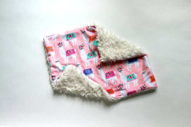 Dream Lovie. Security Blanket. Personalized Lovey. Faux Fur Miss Llama. Mini Baby Minky Shower Gift - image 1