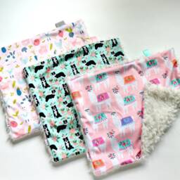 Dream Lovie. Security Blanket. Personalized Lovey. Faux Fur Miss Llama. Mini Baby Minky Shower Gift - thumbnail 3