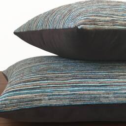 Turquoise Brown Mediterranean Stripe Decorative Throw Pillow Cover 20x20 - thumbnail 4