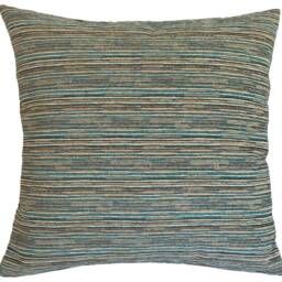 Turquoise Brown Mediterranean Stripe Decorative Throw Pillow Cover 20x20 - thumbnail 2