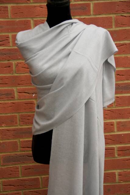 Shawl Wrap Scarf Handmade Soft Warm Blanket Oversized Scarves Himalayas Travel Light Grey - image 1