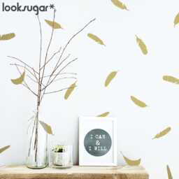 Feather Wall Decals - Elegant Stickers For Nursery, Bedroom, Living Room Modern Art D??cor Ap0037Nf - thumbnail 3