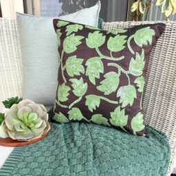 "Handmade Dark Brown Throw Pillows Cover, 16""x16" - thumbnail 3