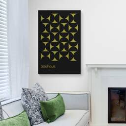 Bauhaus Geometric Grid - Abstract Wall Art Wrapped Frame Canvas Rolled Photo/Poster Print - thumbnail 2