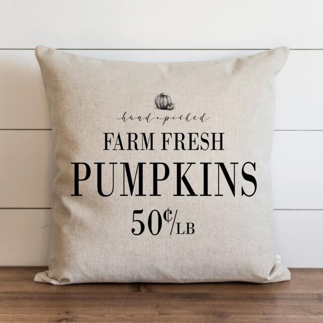 Fall Pillow Cover // Farm Fresh Pumpkins Autumn Thanksgiving Home Decor - image 1