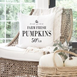 Fall Pillow Cover // Farm Fresh Pumpkins Autumn Thanksgiving Home Decor - thumbnail 2