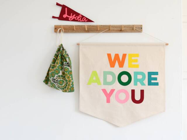 We Adore You Banner Handmade Felt Pennant For Nursery Decor - image 1